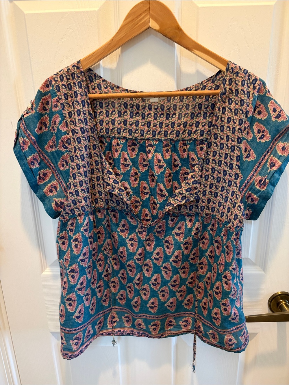American Eagle Outfitters Teal Floral Boho Tunic..size medium